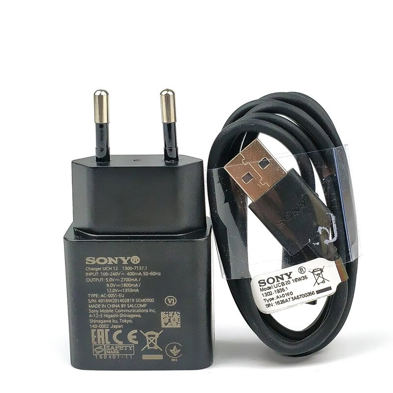 Швидкий зарядний пристрій Sony UCH12 + кабель Sony Z5 Z3+ Z3 compact від компанії da1 - фото 1