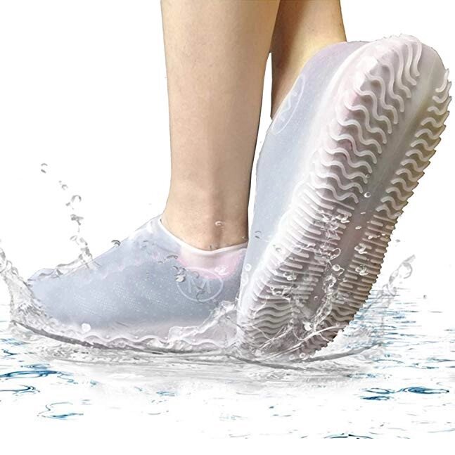 Силіконові водонепроникні бахіли Чохли на взуття WSS1 M White від компанії da1 - фото 1