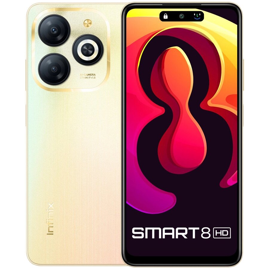 Смартфон Infinix Smart 8 (X6525) 4 / 128Gb 4894947010477 золотистий від компанії da1 - фото 1