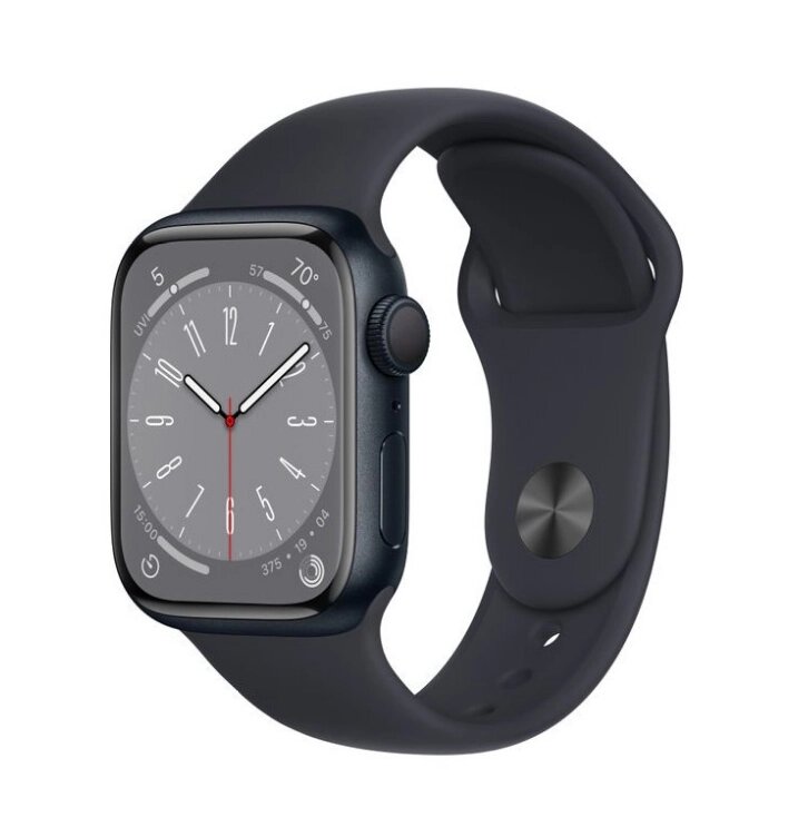 Смартгодинник Apple Watch Series 8 GPS 41 mm Midnight Aluminum Case w. Midnight Sport Band M/L (MNU83) Чорні від компанії da1 - фото 1