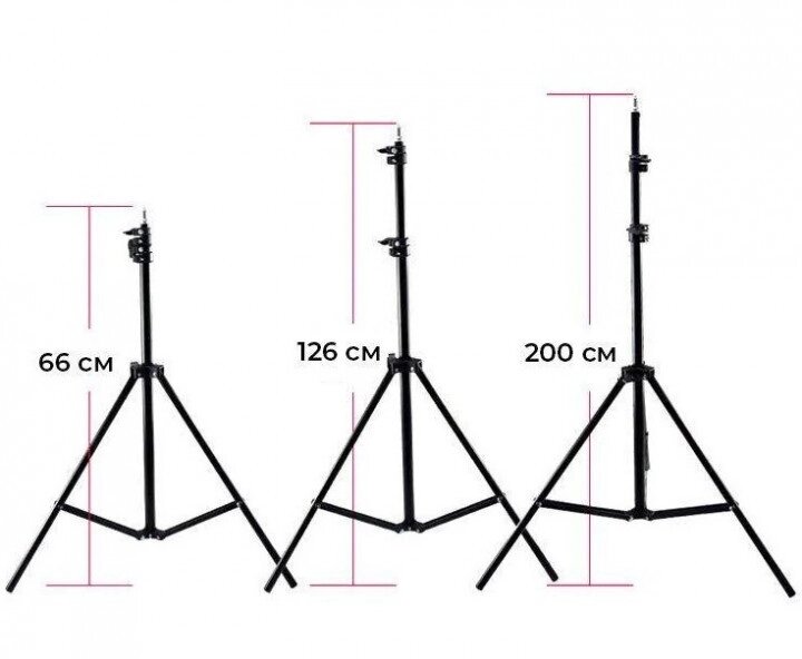 Студійна фотостійка STAND Штатив для лампи та спалаху регульований 210 см від компанії da1 - фото 1