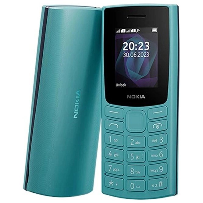 Телефон мобільний кнопковий Nokia 105 DS 2023 TA-1557 cyan — морська хвиля від компанії da1 - фото 1