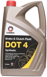 Гальмівна рідина comma DOT 4 BRAKE FLUID BF45L 5 літрів