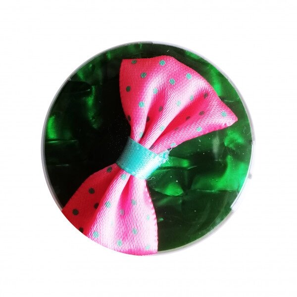 Тримач Pop-Socket 2E (Поп-сокет) бантик на зеленому тлі Glossy Bow Green від компанії da1 - фото 1