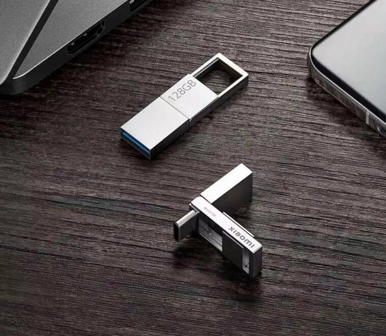 USB-флешка Xiaomi Dual Interface Metal U Drive 128GB Silver (BHR5606CN) від компанії da1 - фото 1