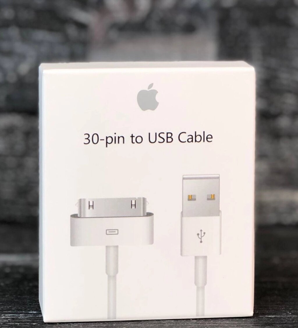 USB-кабель Foxconn для iPhone 4 4s — iPad 1 2 3 (Apple 30-Pin) білий від компанії da1 - фото 1