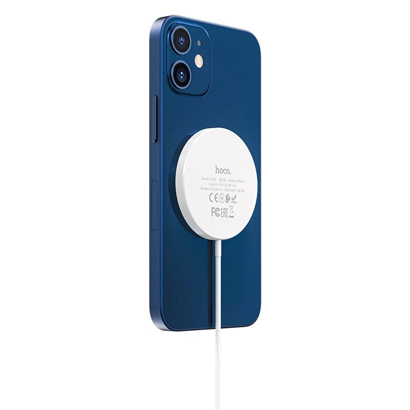 Зарядка Qi HOCO Original series magnetic wireless fast charger CW28 15W белое від компанії da1 - фото 1