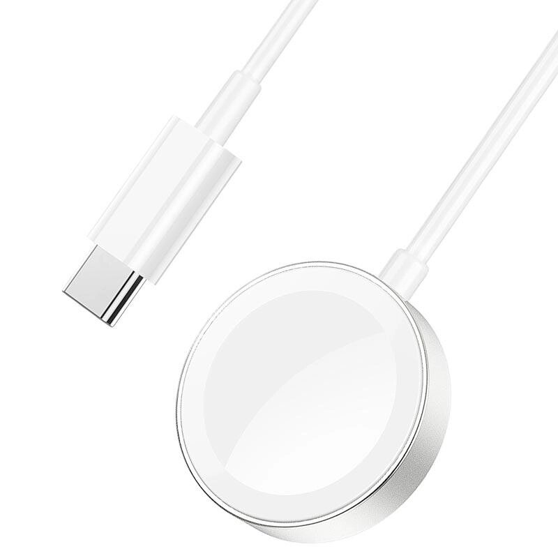 Зарядка Qi HOCO Wireless charger Type-C для iWatch CW39C usb-c вихід для 1-7/SE Series біла від компанії da1 - фото 1