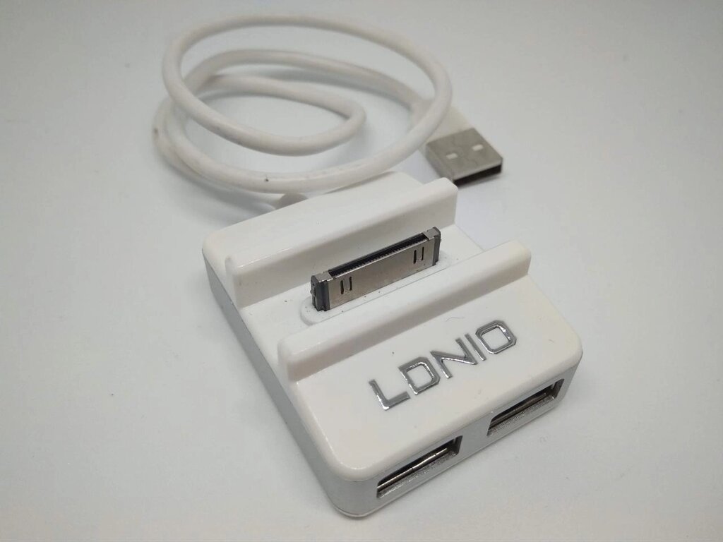 Зарядна + підставка iPhone 3 3 3s 4 4 4s док-станція 30 pin + 2 usb LDNIO SY-c20 від компанії da1 - фото 1