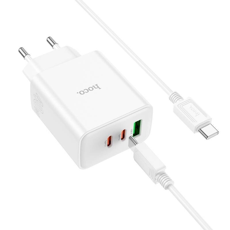 Зарядний комплект HOCO C126a Pure power three-port 40 W з кабелем USB-C — USB-C від компанії da1 - фото 1