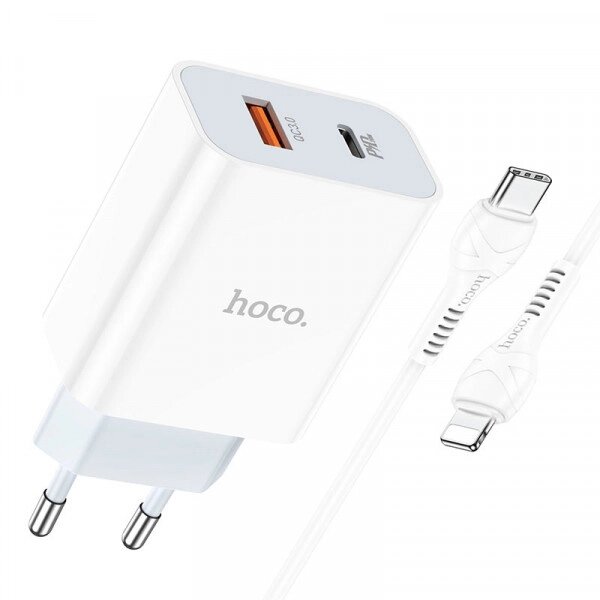 Зарядний комплект HOCO C97A 20 W 1PD 1 USB QC 3.0 charger + Type-C-to-iP Cable від компанії da1 - фото 1