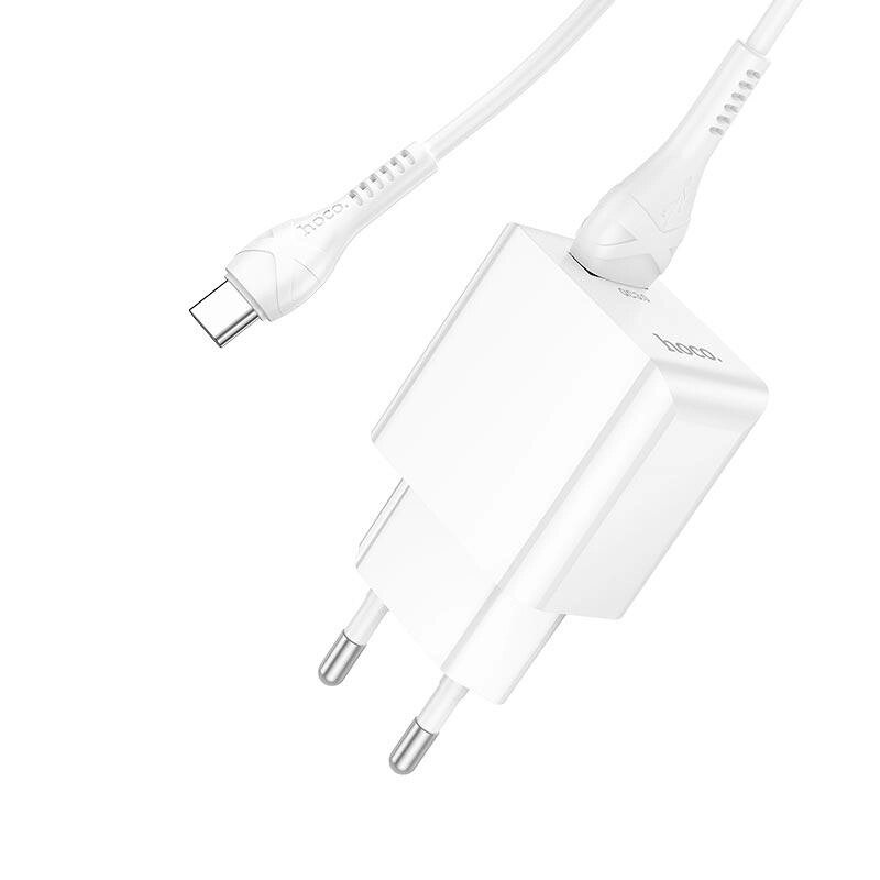 Зарядний комплект HOCO C98A Type-C cable Proton 1 USB 18W білий від компанії da1 - фото 1