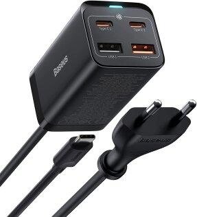 Зарядний пристрій Baseus GaN 3 Pro 2xUSB 2xType-C 65W CCGP040101 чорне від компанії da1 - фото 1