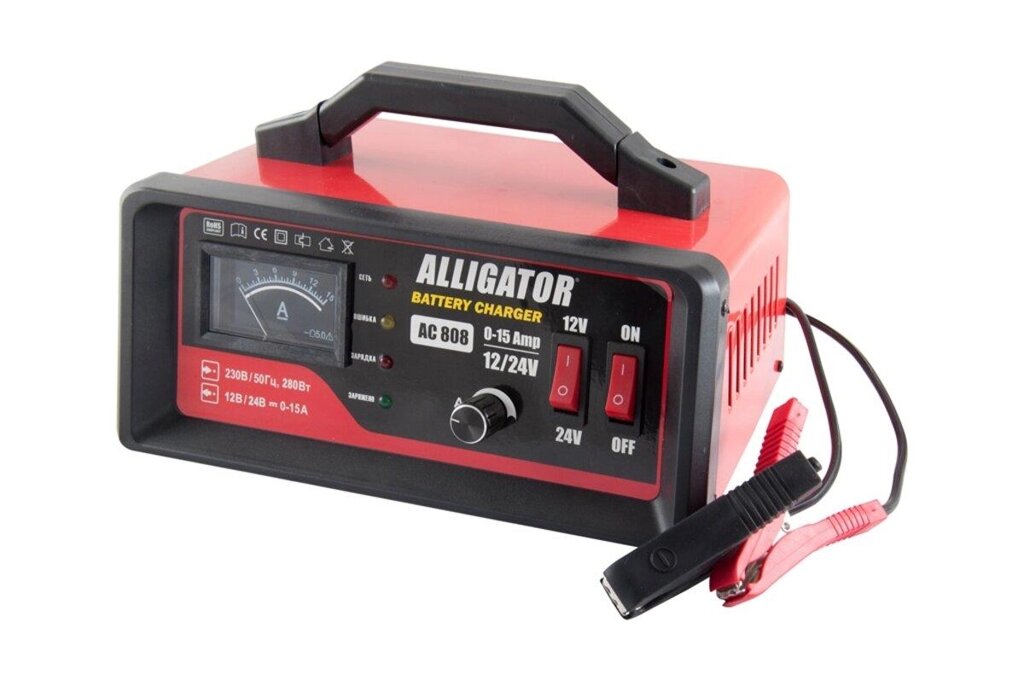 Зарядний пристрій для акумуляторів AGM GEL SLA — Alligator 12 — 24 V 15 A 280 W від компанії da1 - фото 1
