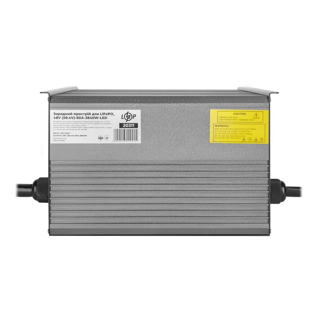 Зарядний пристрій для акумуляторів LiFePO4 48V (58.4V)-80A-3840W-LED від компанії da1 - фото 1