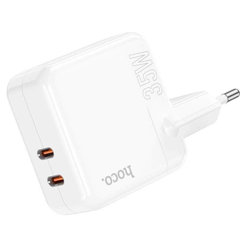 Зарядний пристрій HOCO C110A Lucky 35 W 2 виходи — порти USB-C від компанії da1 - фото 1