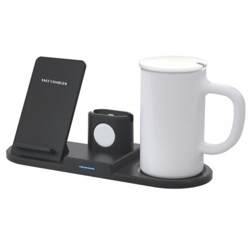 Зарядний пристрій MUG 4 IN 1 + підігрів кухля (2 iPhone, iWatch, AirPods) 15W від компанії da1 - фото 1