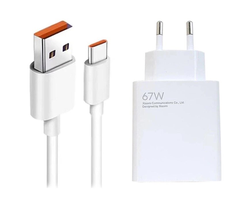 Зарядний пристрій Xiaomi USB Wall Charger 67 W White with USB-C Cable BHR6035EU від компанії da1 - фото 1