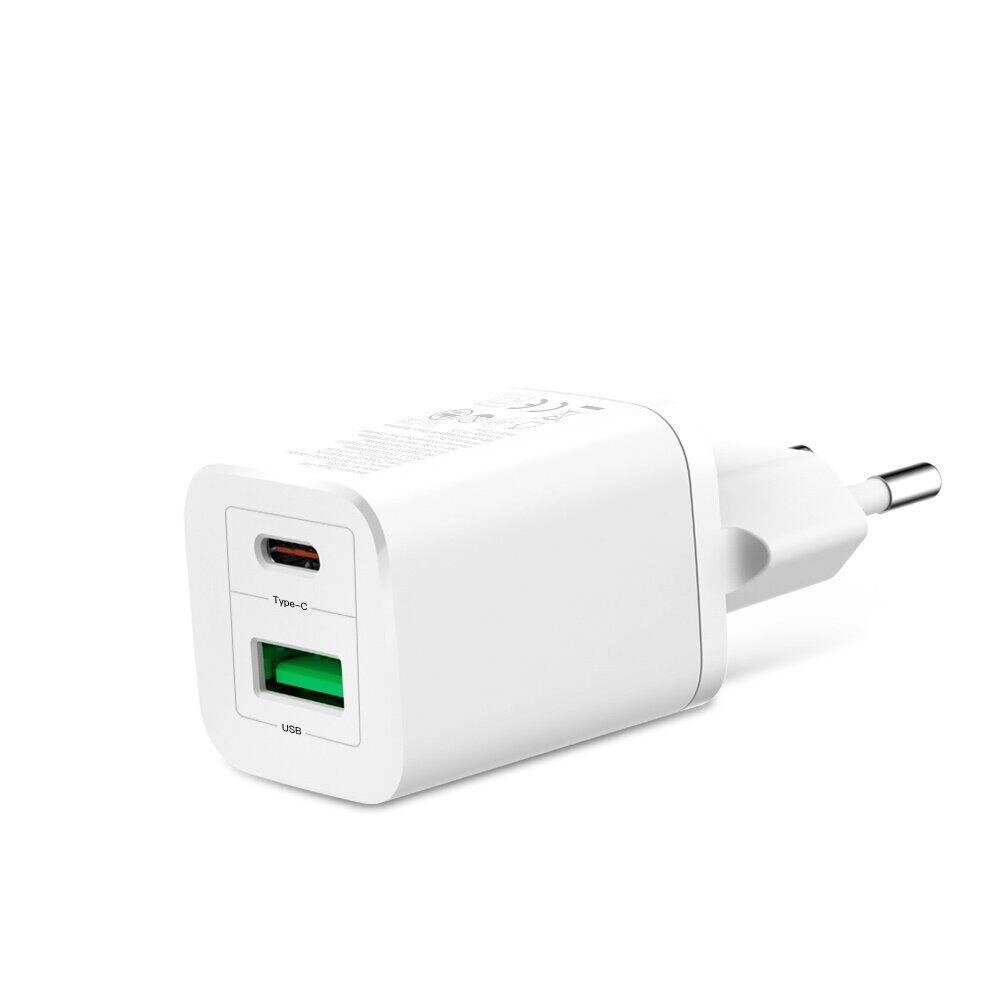 Зарядний пристрій XO 30w 2 виходи USB + Type-C QC 3.0 від компанії da1 - фото 1