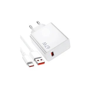 Зарядний адаптер — блок живлення Xiaomi Wall Charger 67 W + USB-C кабель (BHR4935CN)