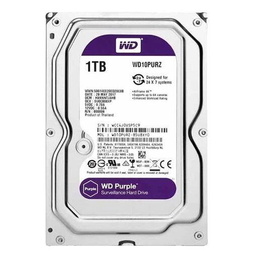 Жорсткий диск Western Digital Purple 1 TB WD10PURZ 3.5 SATA III від компанії da1 - фото 1