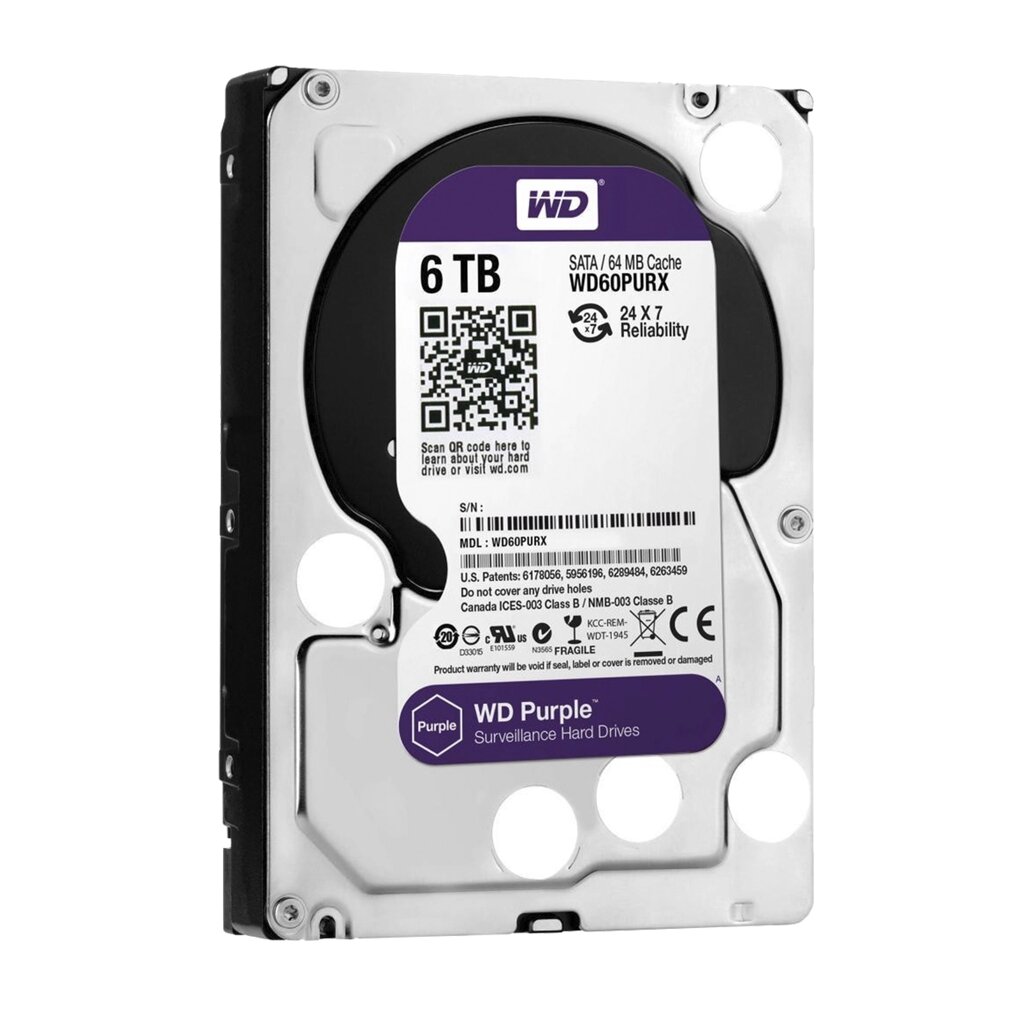 Жорсткий диск Western Digital Purple 6 TB (WD60PURX) від компанії da1 - фото 1