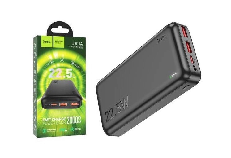 Зовнішній акумулятор Power Bank HOCO J101A 20000 mAh 22.5W чорний від компанії da1 - фото 1