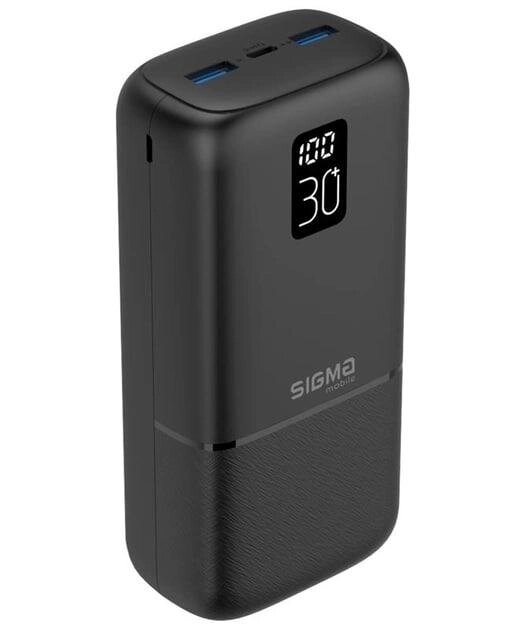 Зовнішній акумулятор Sigma X-power SI30A3QL 30000 mAh Type-C 2xUSB чорний від компанії da1 - фото 1