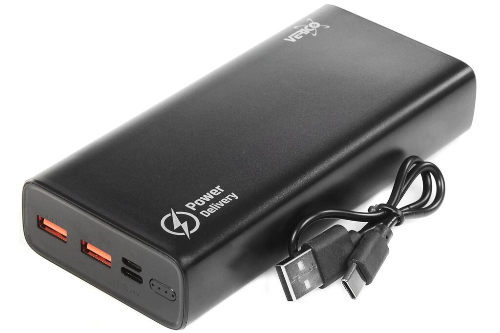 Зовнішній акумулятор Verico Power Guard Pro PD 20000 mAh портативне зарядне чорне від компанії da1 - фото 1