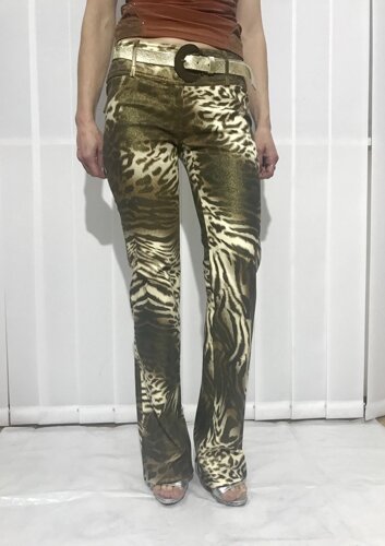 Джинси Balizza леопард коричневі жіночі оригінал