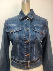 Куртка жіноча джинсова синя з потертостями трансформер DLF
