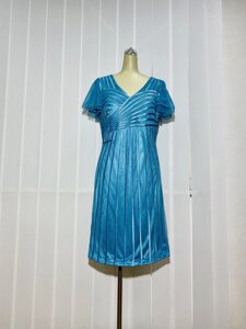 Плаття жіноче літнє з коротким рукавом Marys Tune блакитне ошатне яскравий розмір + великий розмір