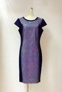 Плаття жіноче ошатне повсякденне літнє Passion line темно-сині розмір + велике розмір приталене