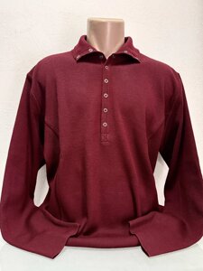 Пуловер светр чоловічий вишневий з коміром на кнопках White House