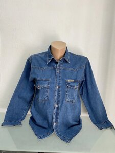 Сорочка батнік джинсова синя варена на ґудзиках підліткова