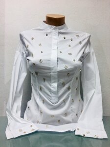 Сорочка блуза жіноча біла приталена на фігурі