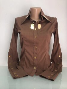 Сорочка жіноча коричнева з відкритою спиною Societa