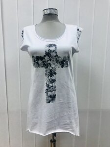 Туніка футболка біла жіноча хрест