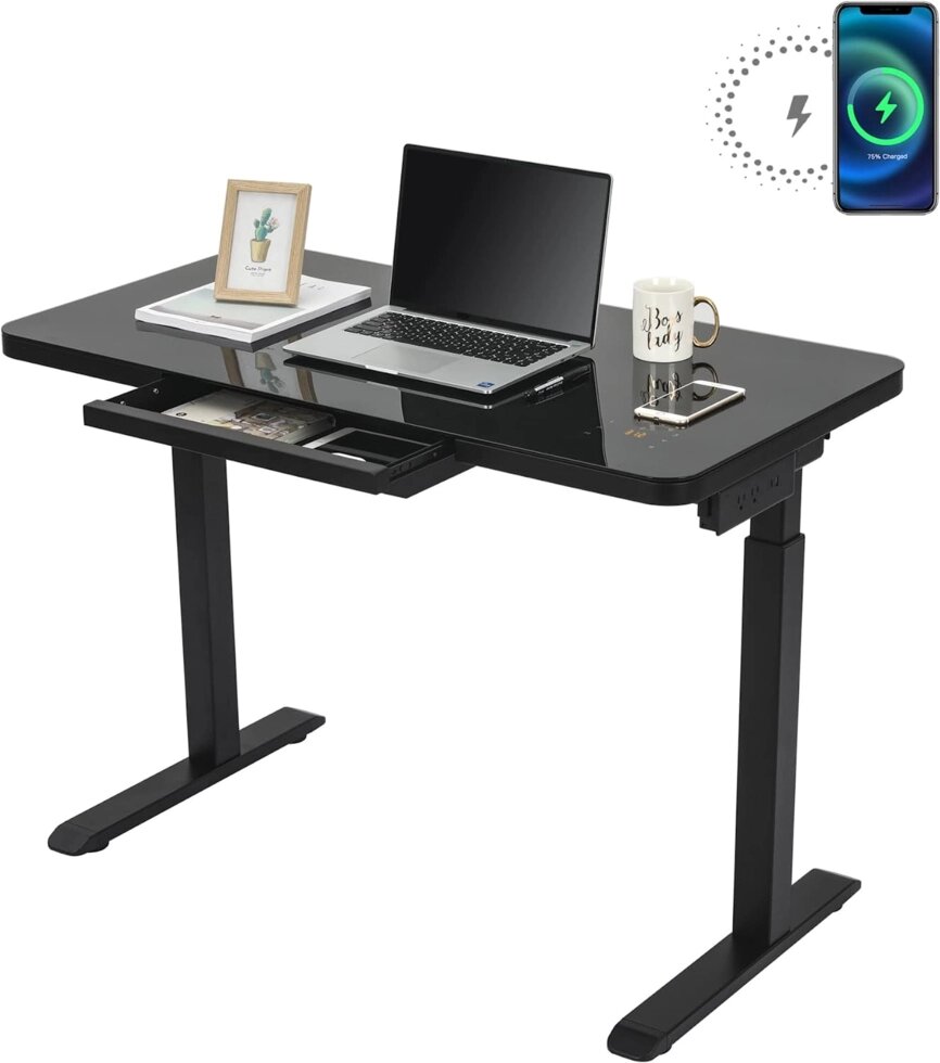 Стіл зі скляною стільницею AOKE Nice Desk від компанії Ерголайф - фото 1