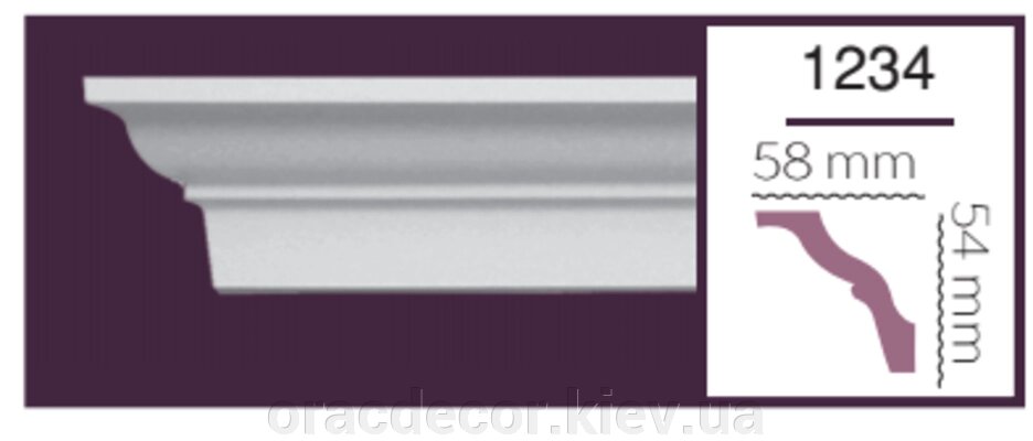 1234 Карниз Хом Декор з гладким профілем від компанії Інтернет-магазин "ORAC DECOR" - фото 1