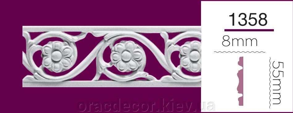 1358 Молдинг Номі декор з рельєфним профілем від компанії Інтернет-магазин "ORAC DECOR" - фото 1