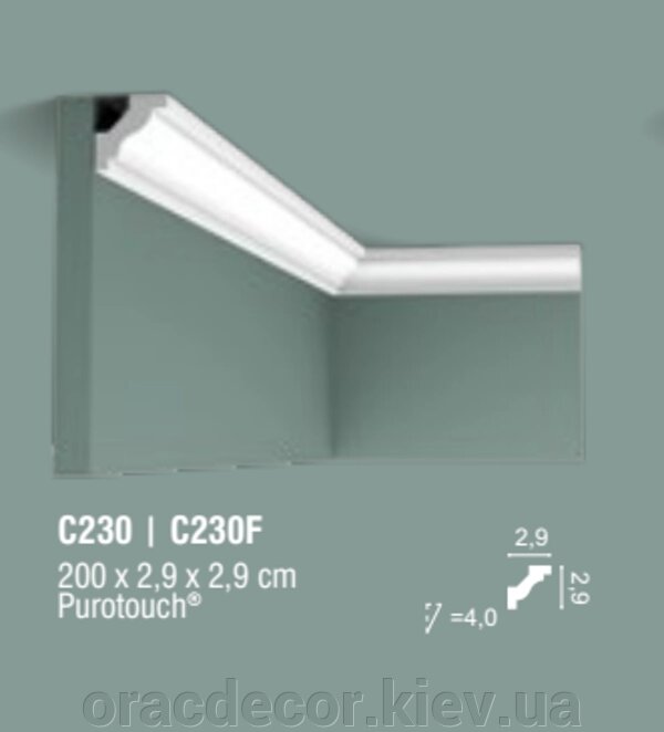 C230F Карнизи поліуретанові стельові ORAC DECOR (Орак Декор) C230F від компанії Інтернет-магазин "ORAC DECOR" - фото 1