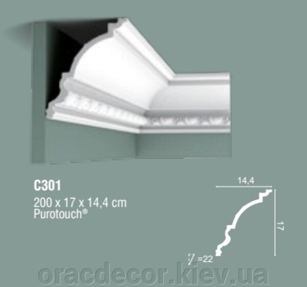 C301 стелю карнизи з поліуретану ORAC DECOR (Орак Декор) C301 від компанії Інтернет-магазин "ORAC DECOR" - фото 1