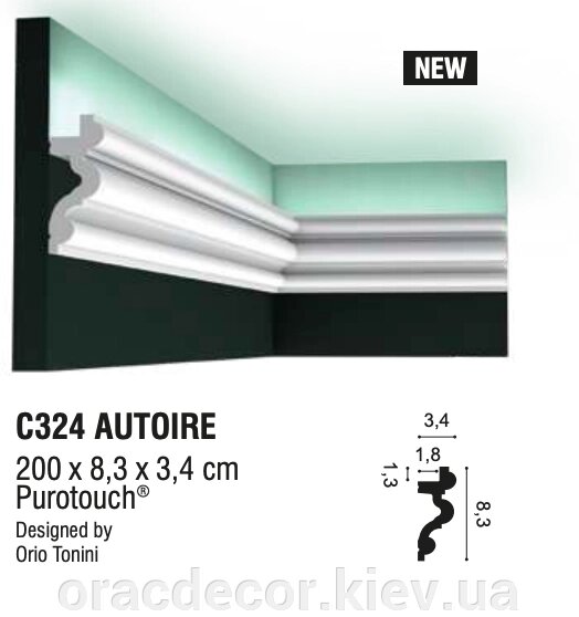 C324 Карниз стельовий для прихованого освітлення ORAC DECOR від компанії Інтернет-магазин "ORAC DECOR" - фото 1