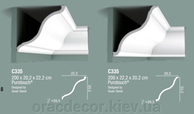 C335 стелю поліуретанові карнизи ORAC DECOR (Орак Декор) C335 від компанії Інтернет-магазин "ORAC DECOR" - фото 1