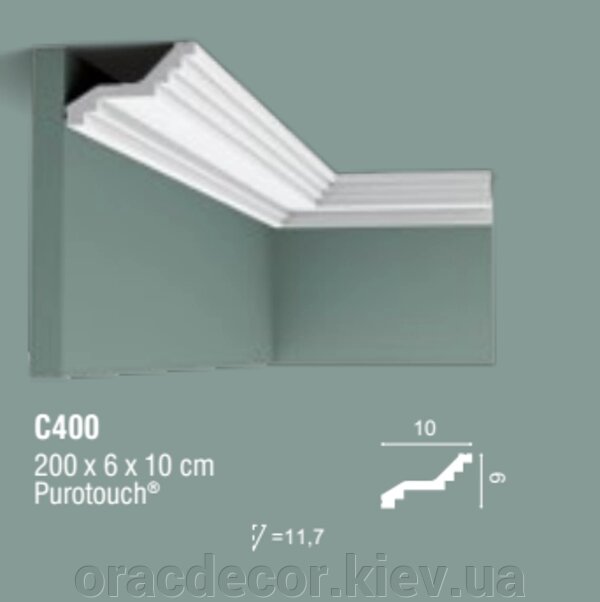 C400 Карнизи з поліуретану ORAC DECOR (Орак Декор) від компанії Інтернет-магазин "ORAC DECOR" - фото 1