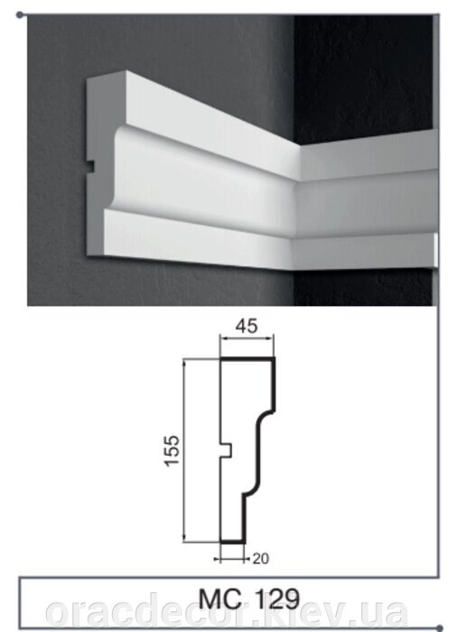 Фасадний декор молдинг МС 129 Prestige Decor від компанії Інтернет-магазин "ORAC DECOR" - фото 1