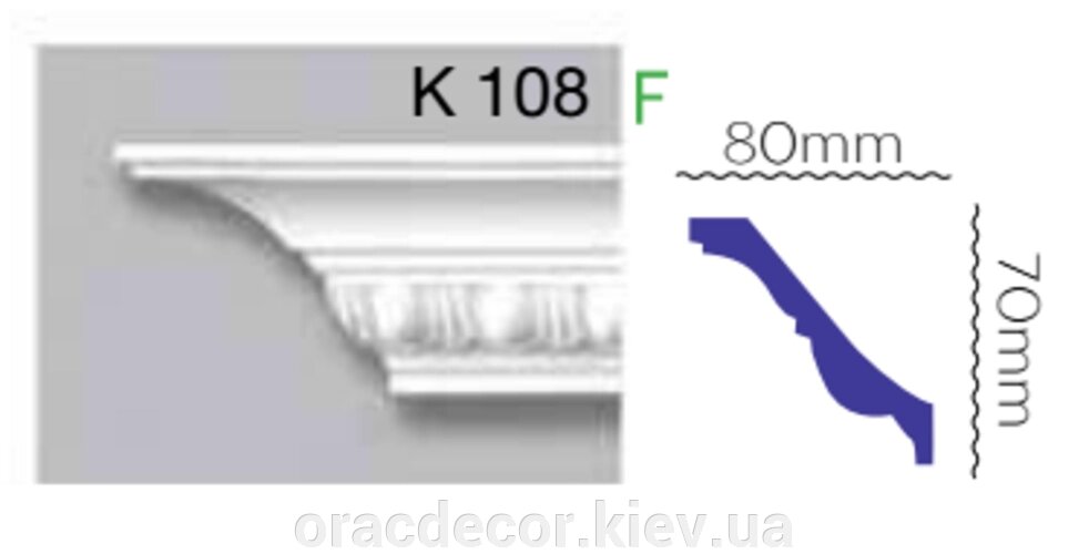 Карниз потолочний K 108 (2.40м) Flexi Гармония від компанії Інтернет-магазин "ORAC DECOR" - фото 1