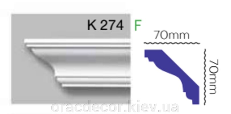 Карниз потолочний K 274 (2.40м) Гармонія від компанії Інтернет-магазин "ORAC DECOR" - фото 1
