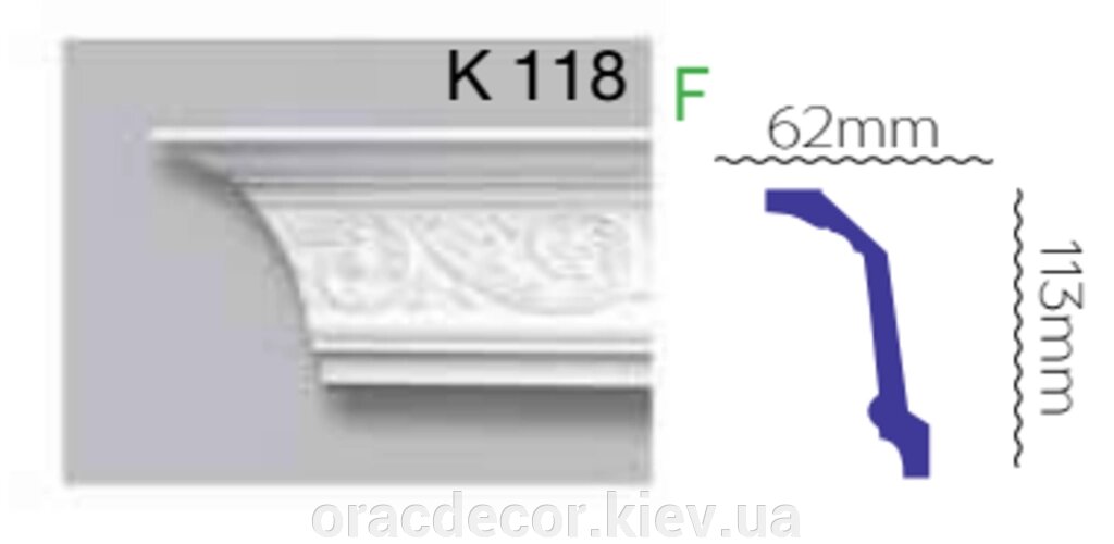 Карниз стельовий K 118 (2.40м) Flexi Гармонія від компанії Інтернет-магазин "ORAC DECOR" - фото 1